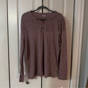 Red Heathered Henley t shirt